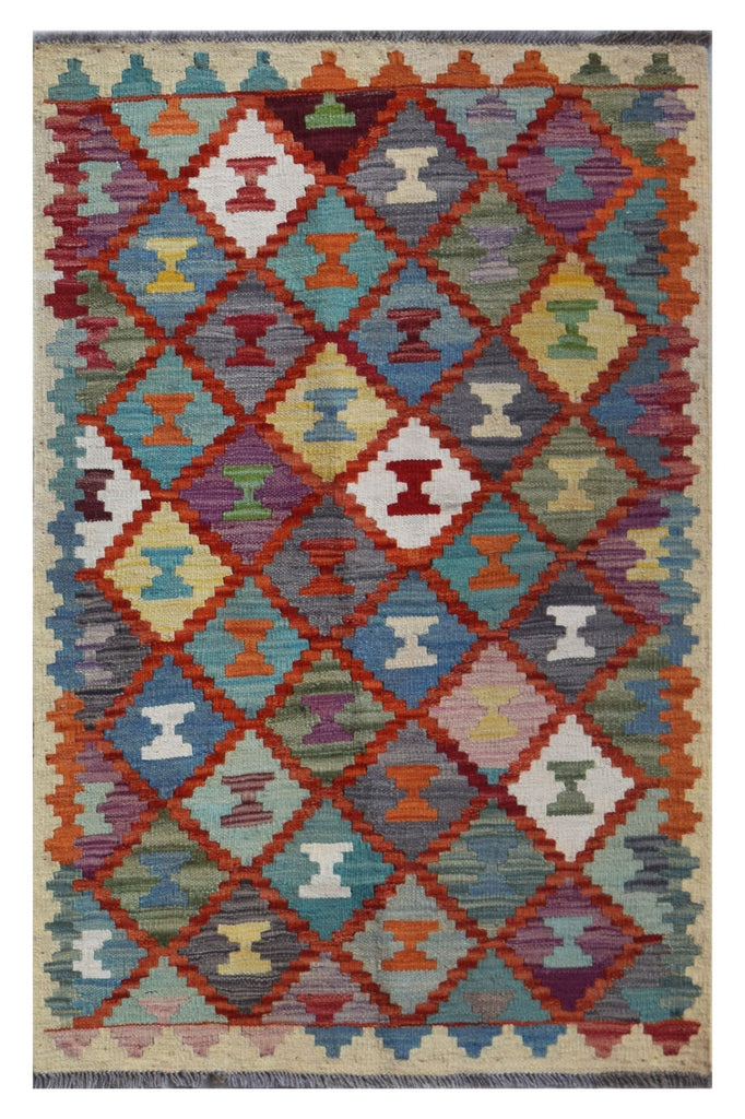 Handmade Afghan Maimana Kilim | 124 x 78 cm | 4'1" x 2'7" - Najaf Rugs & Textile