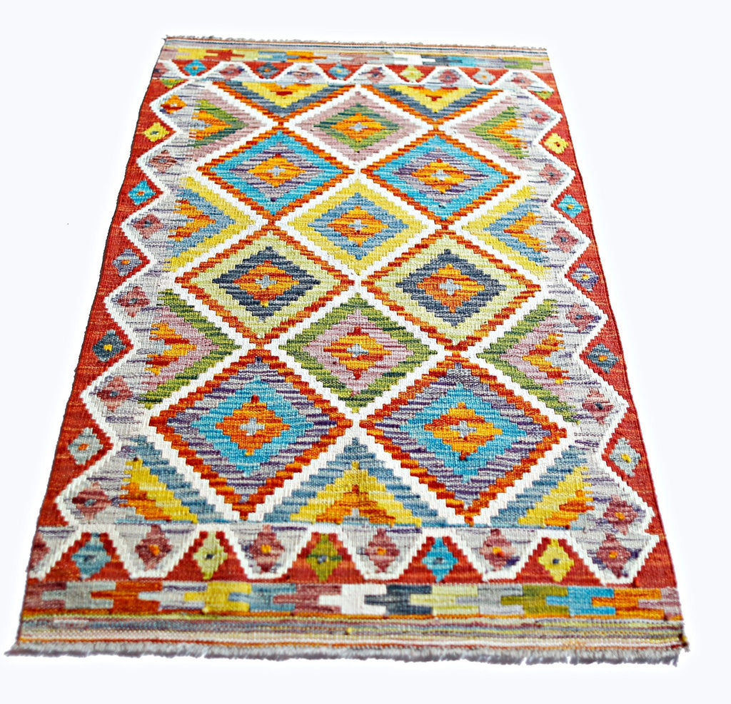 Handmade Afghan Maimana Kilim | 125 x 81 cm | 4'2" x 2'8" - Najaf Rugs & Textile