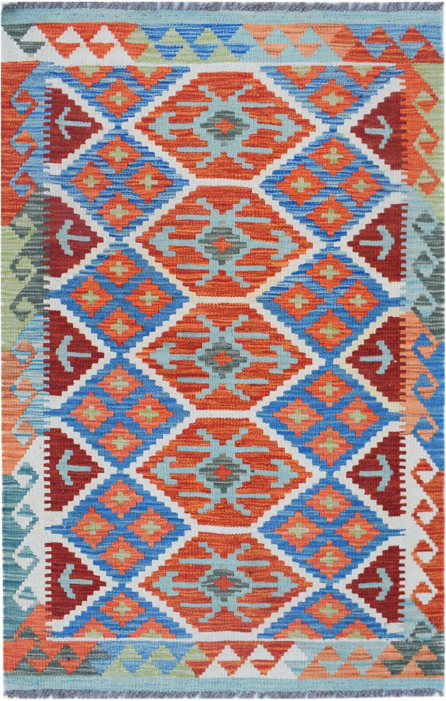 Handmade Afghan Maimana Kilim | 126 x 78 cm | 4'2" x 2'7" - Najaf Rugs & Textile