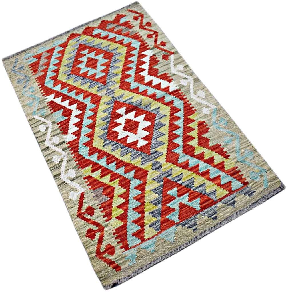 Handmade Afghan Maimana Kilim | 127 x 76 cm | 4'2" x 2'6" - Najaf Rugs & Textile