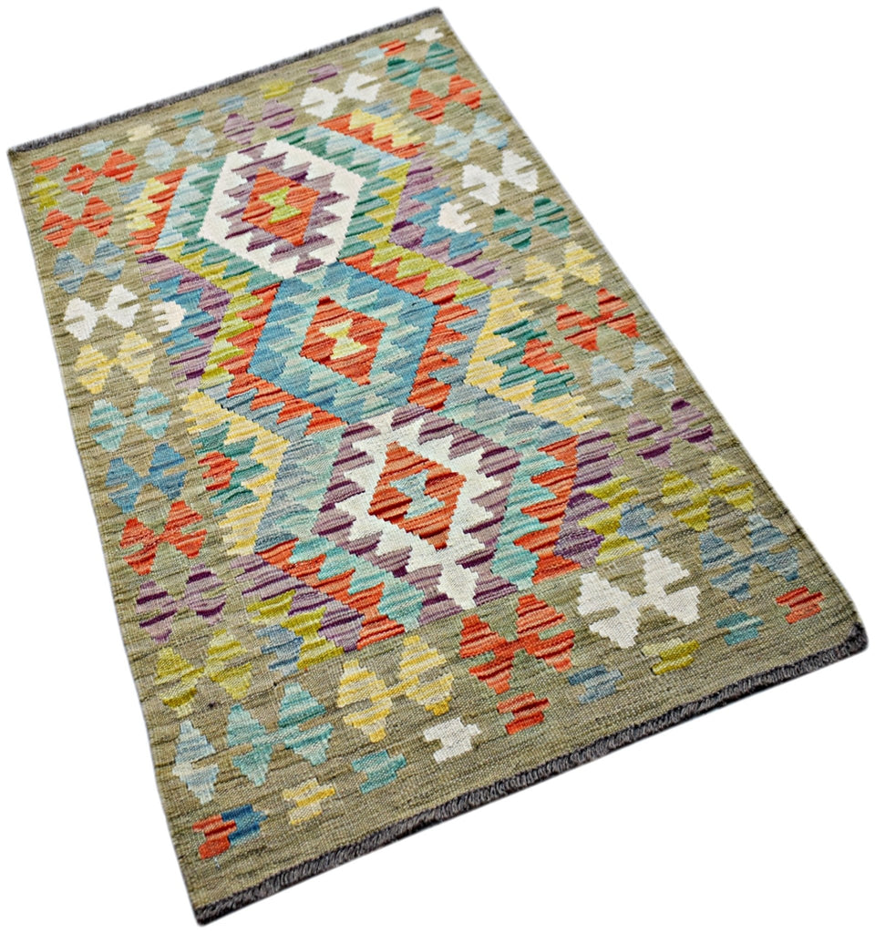 Handmade Afghan Maimana Kilim | 127 x 77 cm | 4'2" x 2'8" - Najaf Rugs & Textile