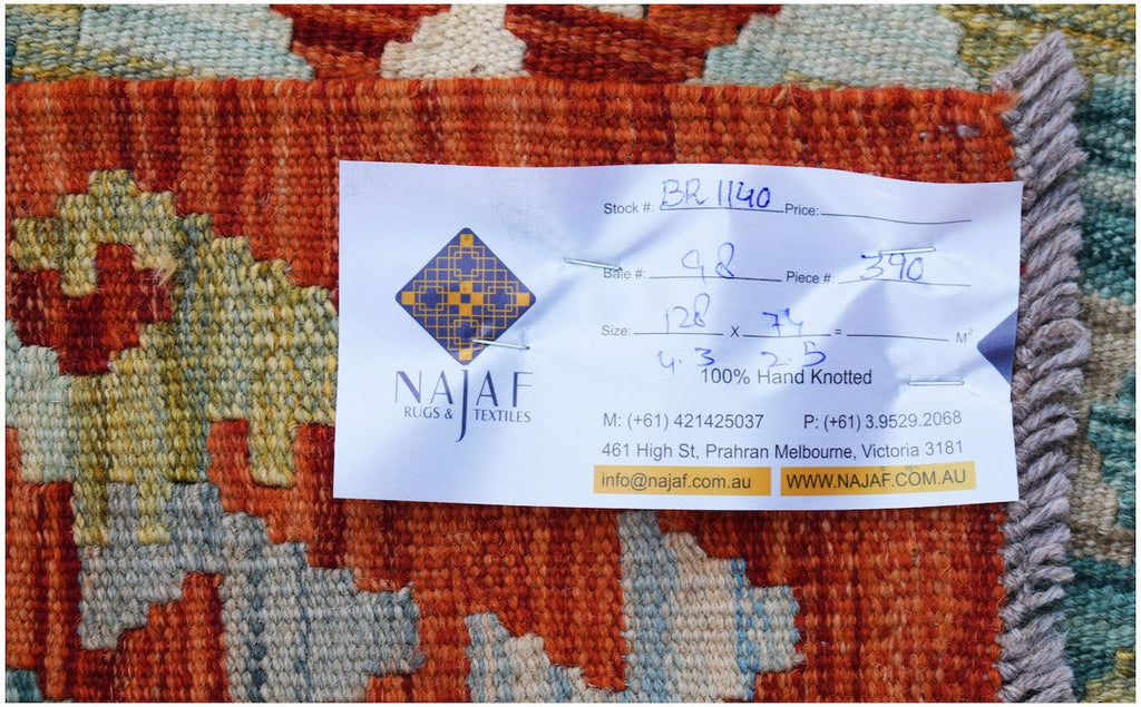 Handmade Afghan Maimana Kilim | 128 x 74 cm | 4'3" x 2'5" - Najaf Rugs & Textile