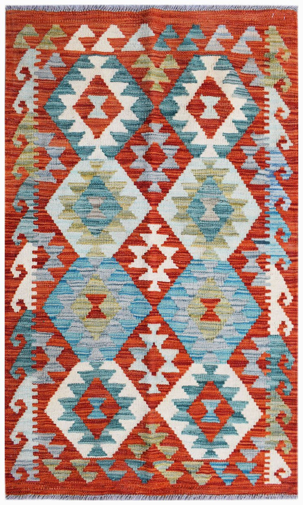 Handmade Afghan Maimana Kilim | 128 x 74 cm | 4'3" x 2'5" - Najaf Rugs & Textile