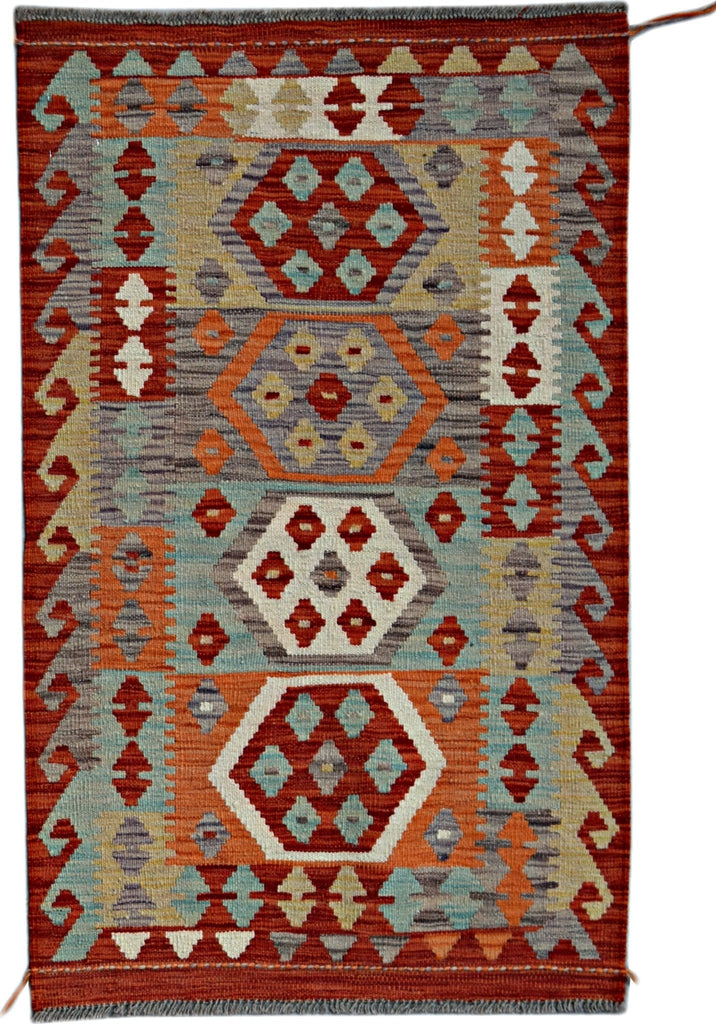 Handmade Afghan Maimana Kilim | 129 x 79 cm | 4'3" x 2'7" - Najaf Rugs & Textile