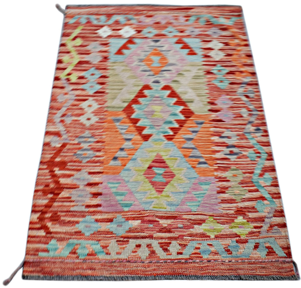 Handmade Afghan Maimana Kilim | 129 x 85 cm | 4'3" x 2'10" - Najaf Rugs & Textile