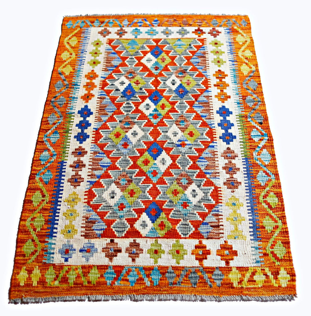 Handmade Afghan Maimana Kilim | 129 x 87 cm | 4'3" x 2'10" - Najaf Rugs & Textile