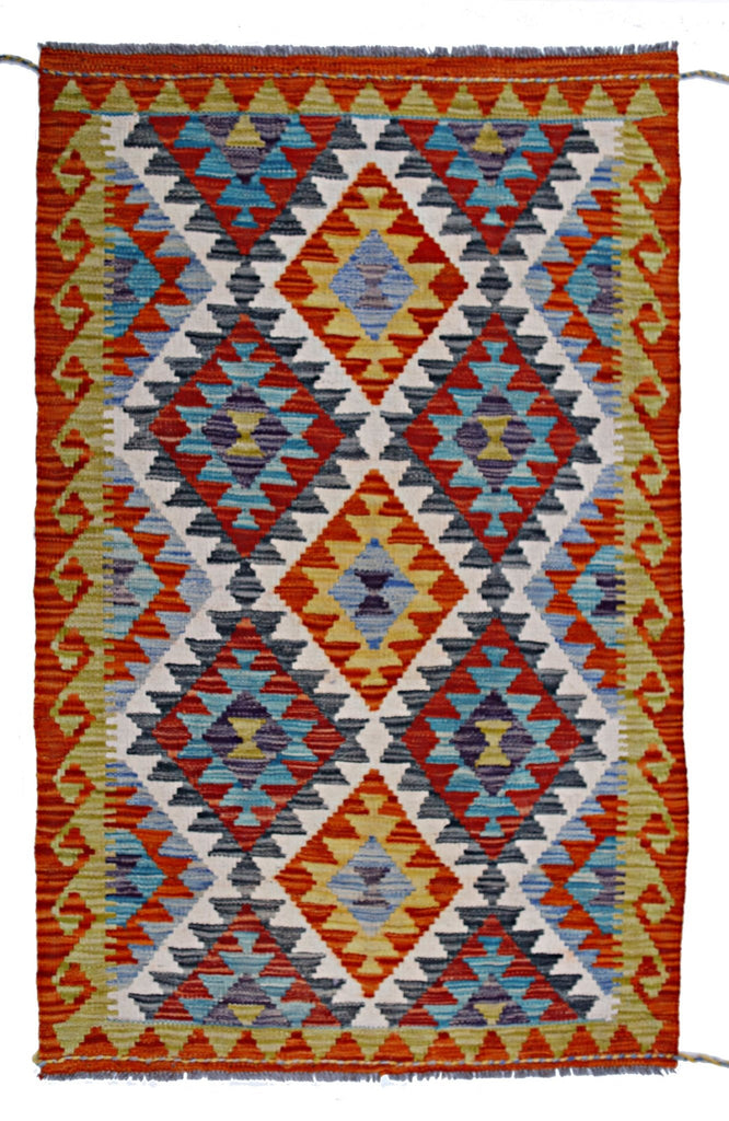 Handmade Afghan Maimana Kilim | 132 x 82 cm | 4'4" x 2'9" - Najaf Rugs & Textile
