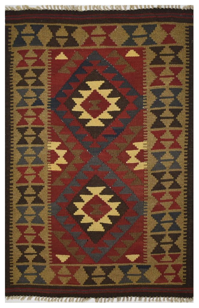 Handmade Afghan Maimana Kilim | 142 x 98 cm | 4'6" x 3'2" - Najaf Rugs & Textile