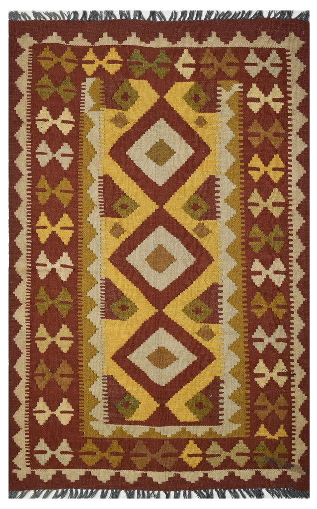 Handmade Afghan Maimana Kilim | 147 x 98 cm | 4'8" x 3'2" - Najaf Rugs & Textile