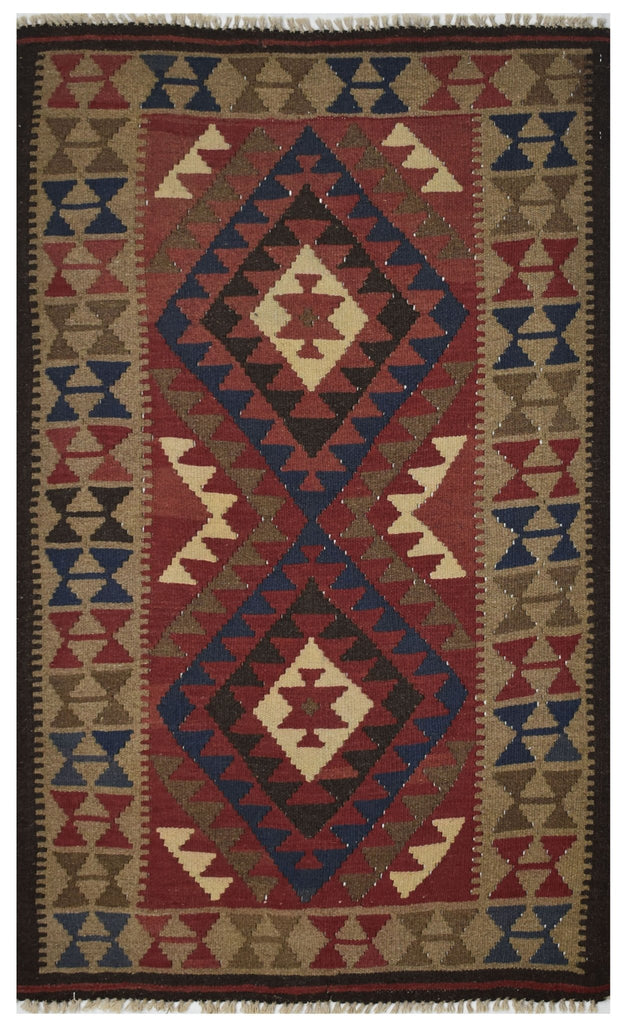 Handmade Afghan Maimana Kilim | 149 x 99 cm | 4'8" x 3'2" - Najaf Rugs & Textile