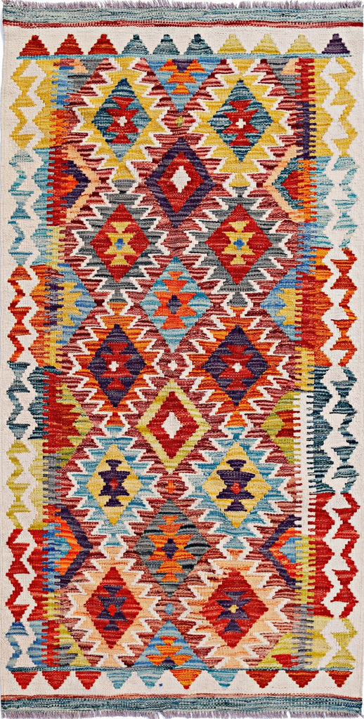 Handmade Afghan Maimana Kilim | 154 x 78 cm | 5'1" x 2'7" - Najaf Rugs & Textile