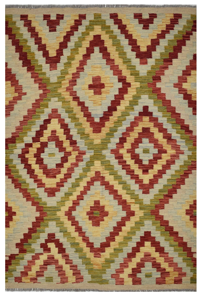 Handmade Afghan Maimana Kilim | 173 x 126 cm | 5'6" x 4'1" - Najaf Rugs & Textile