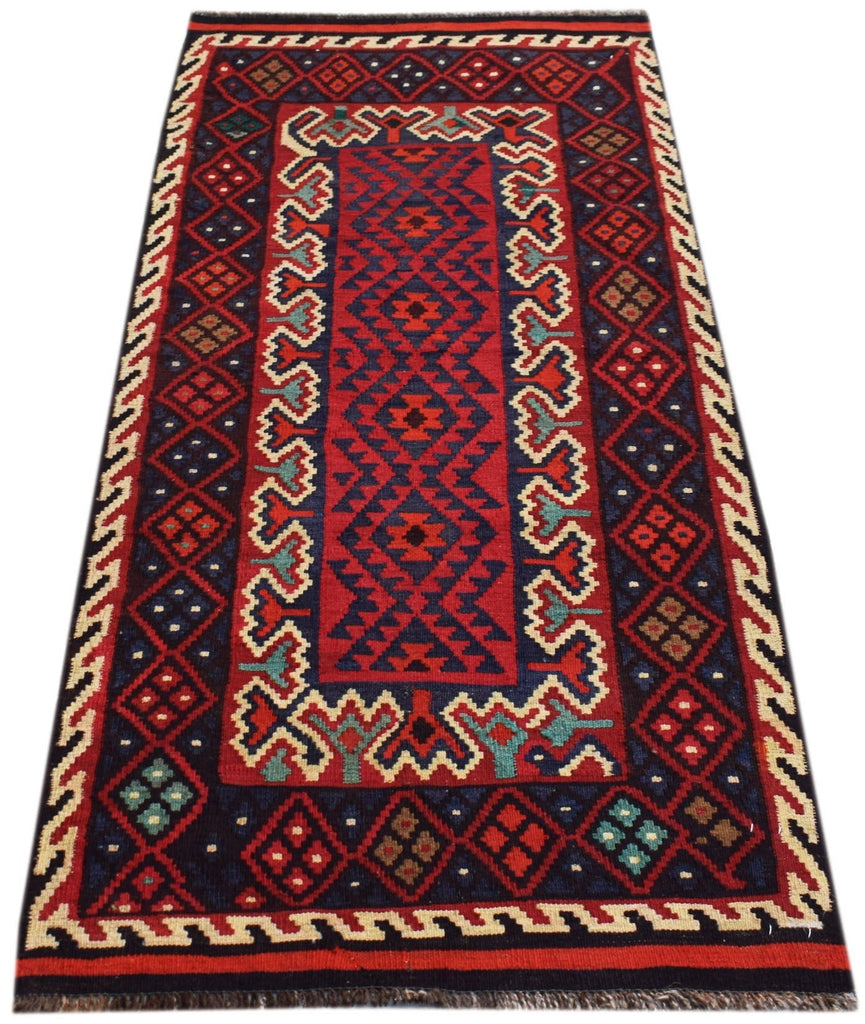Handmade Afghan Maimana Kilim | 173 x 83 cm | 5'8" x 2'9" - Najaf Rugs & Textile