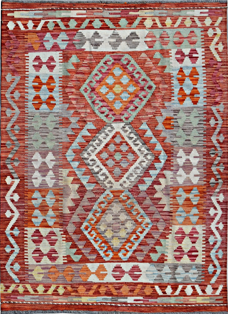 Handmade Afghan Maimana Kilim | 186 x 121 cm | 6'2" x 4' - Najaf Rugs & Textile