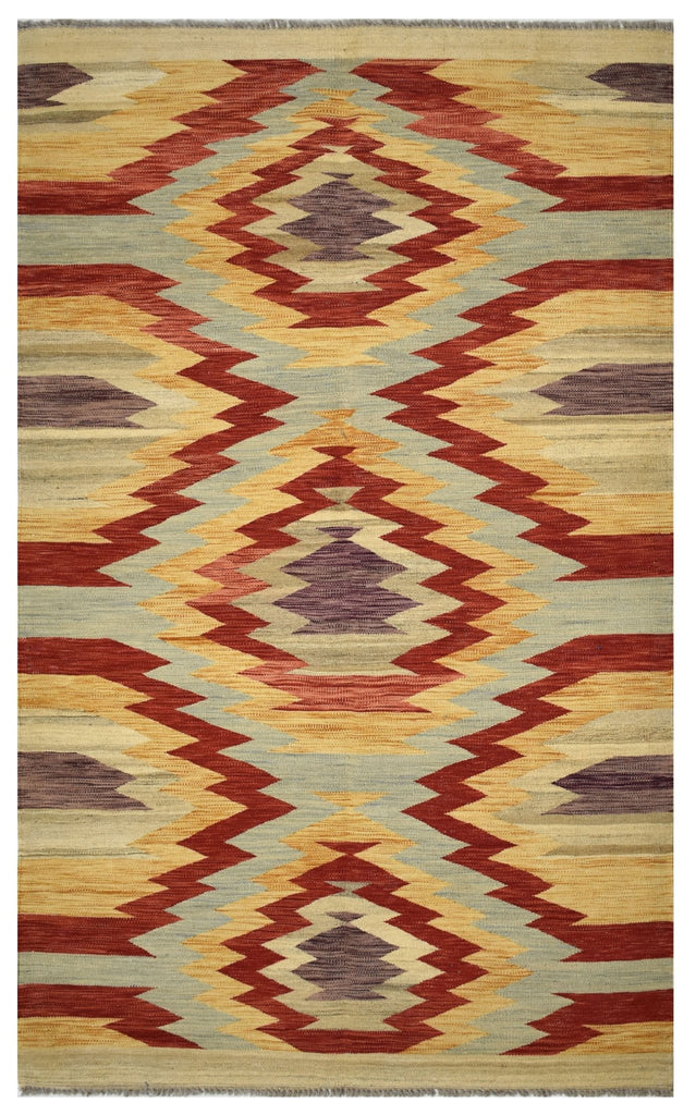 Handmade Afghan Maimana Kilim | 188 x 124 cm | 4' x 8' - Najaf Rugs & Textile