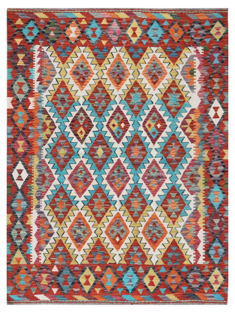 Handmade Afghan Maimana Kilim | 189 x 154 cm | 6'3" x 5'1" - Najaf Rugs & Textile