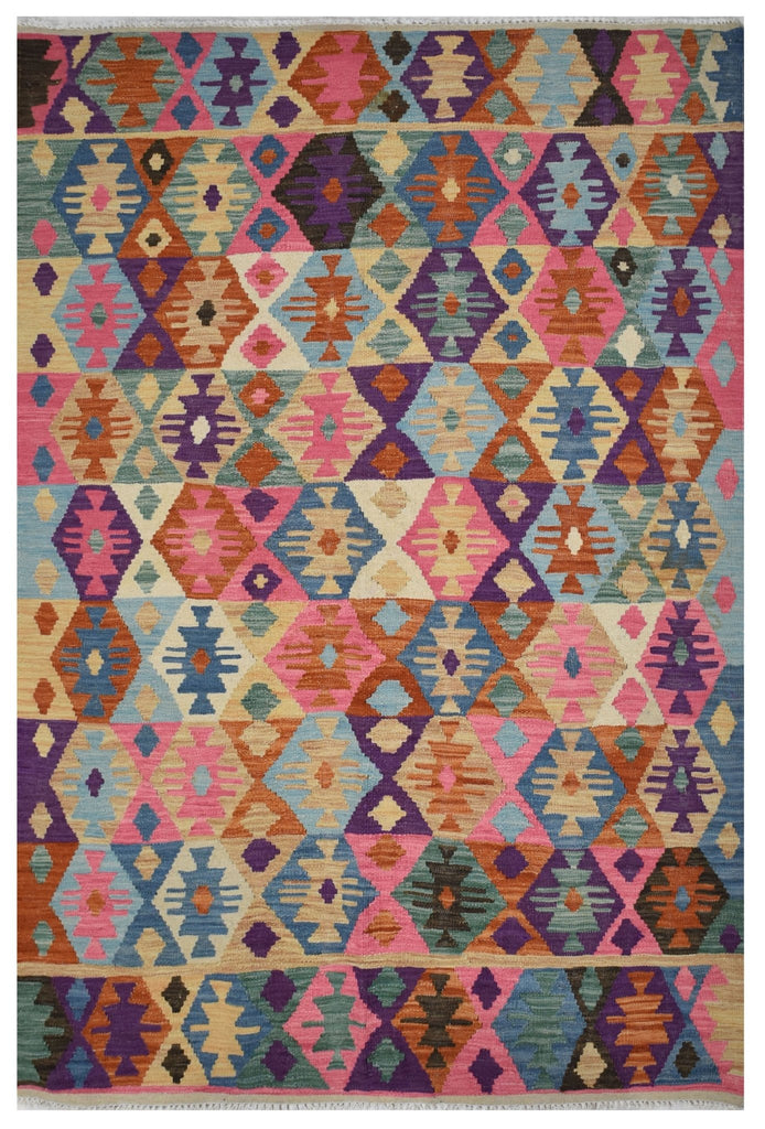 Handmade Afghan Maimana Kilim | 190 x 144 cm | 6'2" x 4'9" - Najaf Rugs & Textile