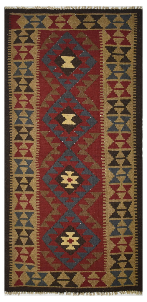 Handmade Afghan Maimana Kilim | 190 x 96 cm | 6'2" x 3'1" - Najaf Rugs & Textile