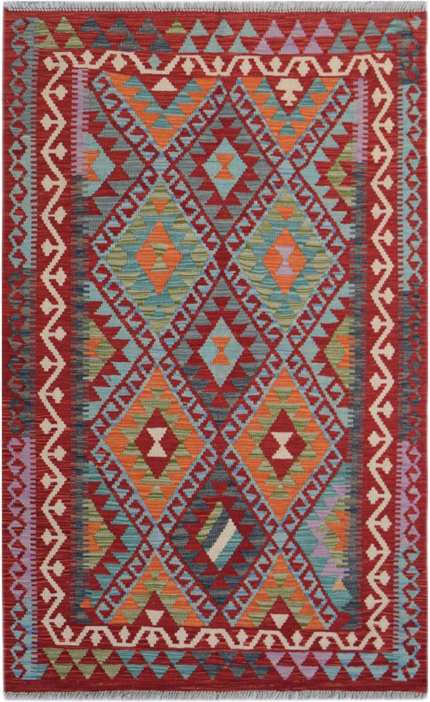 Handmade Afghan Maimana Kilim | 191 x 122 cm | 6'4" x 4' - Najaf Rugs & Textile
