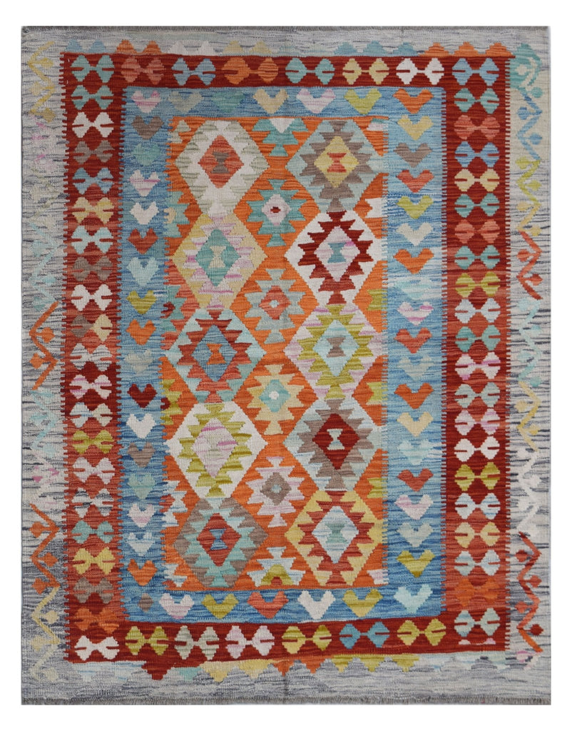 Handmade Afghan Maimana Kilim | 192 x 152 cm | 6'4" x 5' - Najaf Rugs & Textile