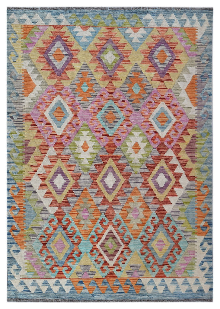 Handmade Afghan Maimana Kilim | 193 x 136 cm | 6'4" x 4'6" - Najaf Rugs & Textile