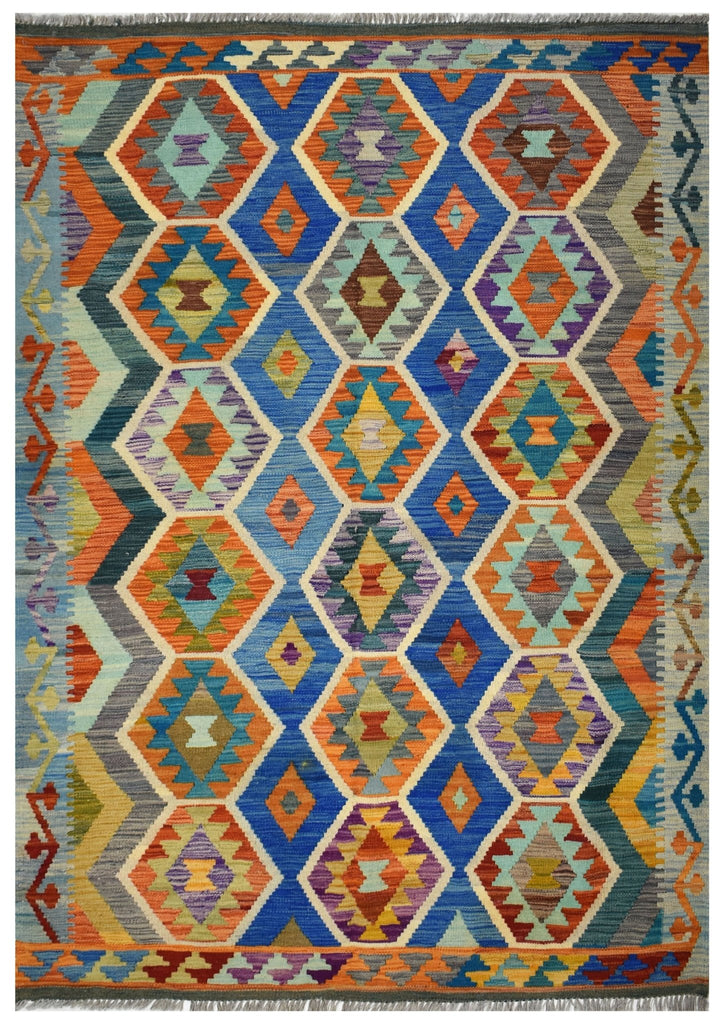Handmade Afghan Maimana Kilim | 194 x 157 cm | 6'3" x 5'1" - Najaf Rugs & Textile