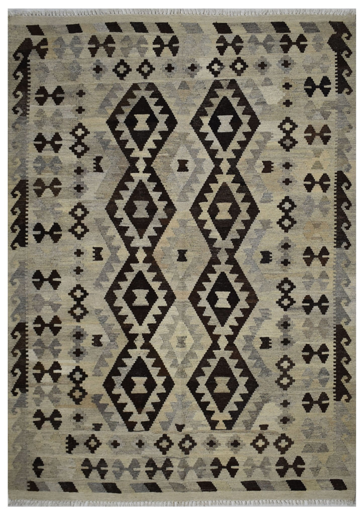 Handmade Afghan Maimana Kilim | 194 x 158 cm | 6'3" x 5'1" - Najaf Rugs & Textile