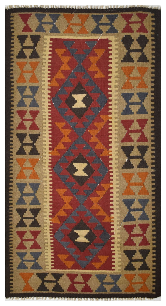 Handmade Afghan Maimana Kilim | 196 x 109 cm | 6'4" x 3'5" - Najaf Rugs & Textile