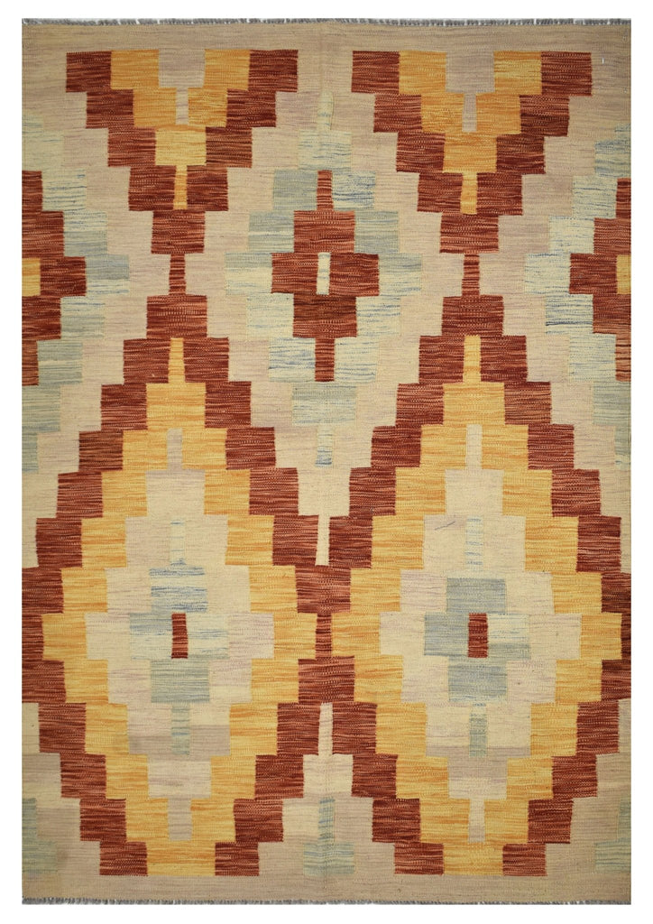 Handmade Afghan Maimana Kilim | 196 x 147 cm | 6'4" x 4'8" - Najaf Rugs & Textile