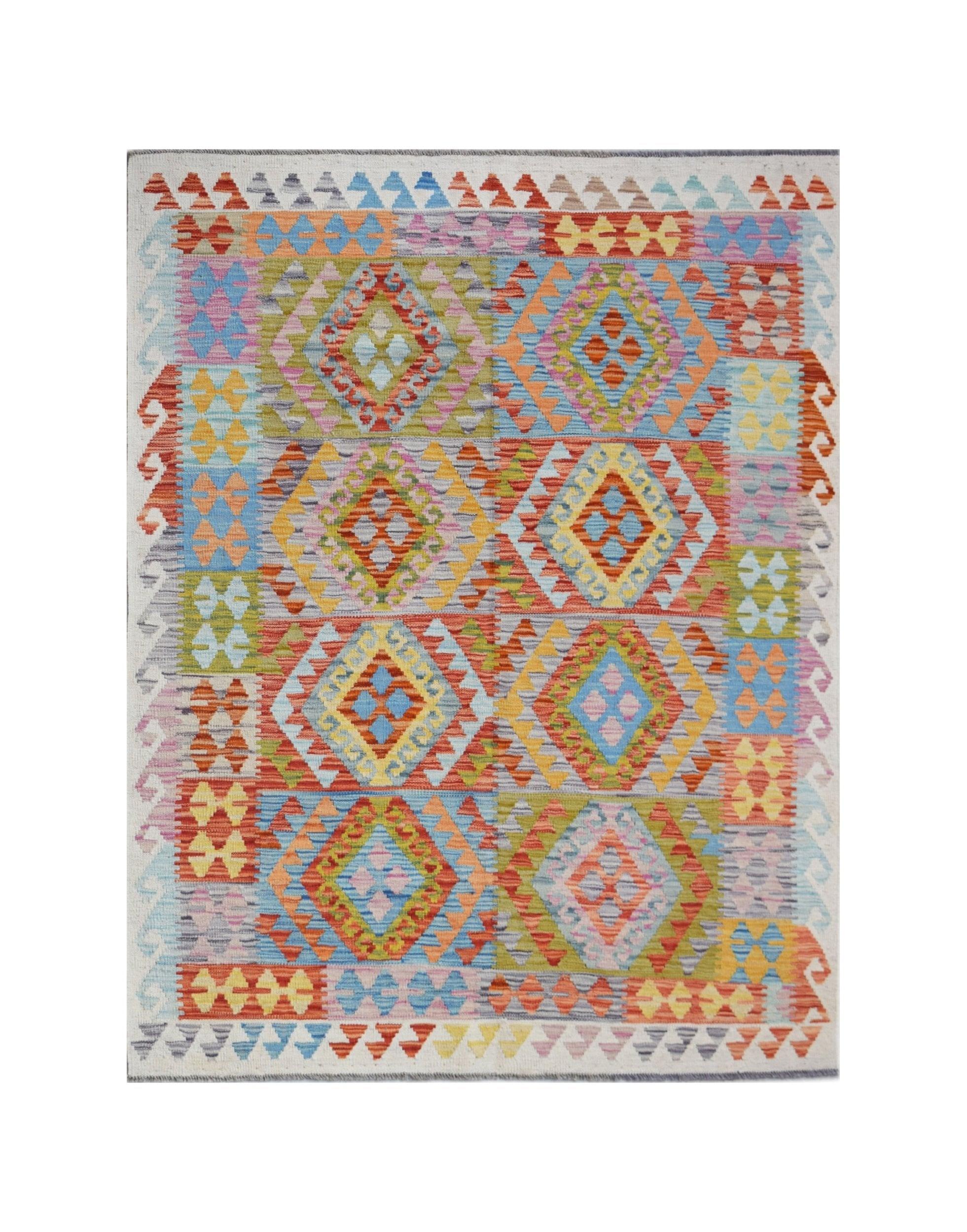 Handmade Afghan Maimana Kilim | 196 x 149 cm | 6'5" x 4'11" - Najaf Rugs & Textile