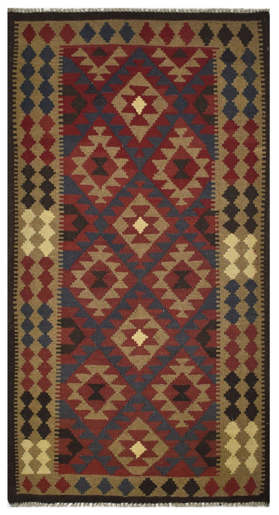 Handmade Afghan Maimana Kilim | 197 x 116 cm | 6'4" x 3'8" - Najaf Rugs & Textile