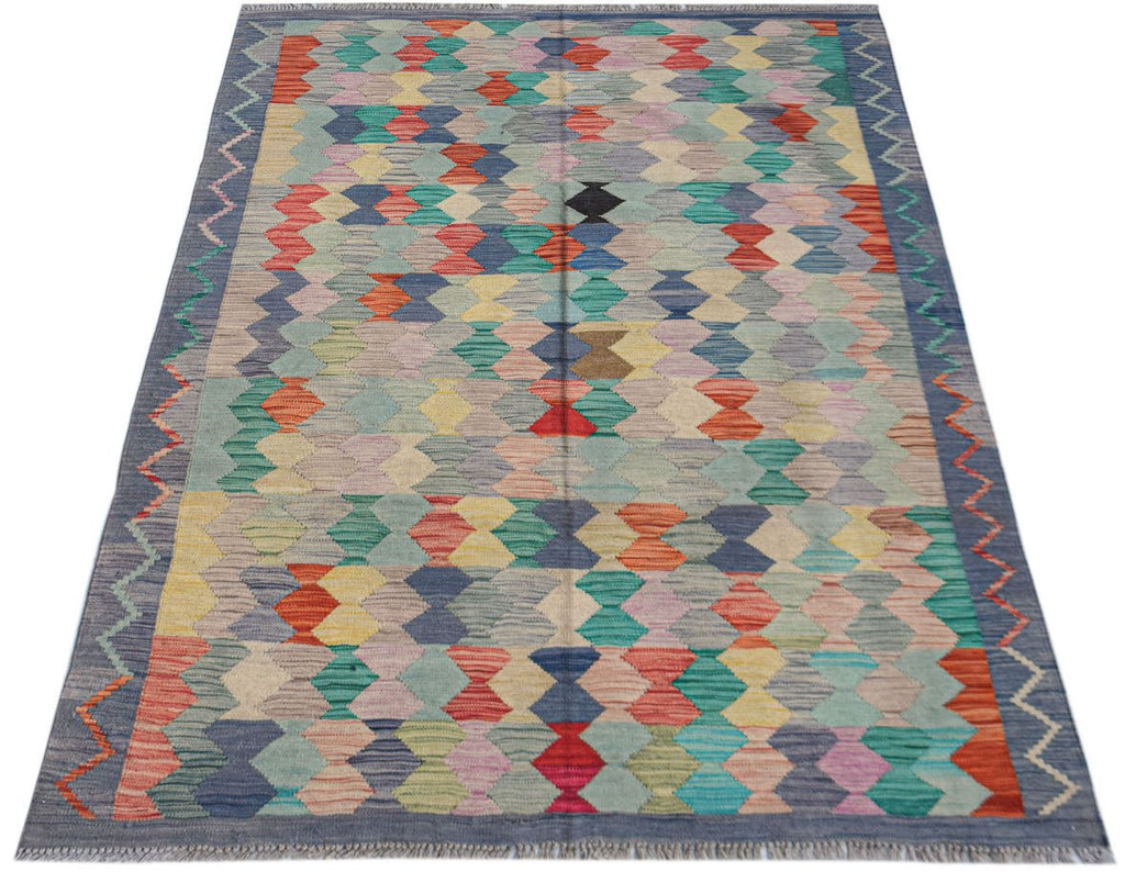 Handmade Afghan Maimana Kilim | 197 x 147 cm | 6'6" x 4'10" - Najaf Rugs & Textile