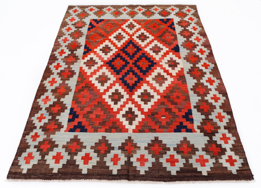 Handmade Afghan Maimana Kilim | 198 x 142 cm | 6'6" x 4'8" - Najaf Rugs & Textile