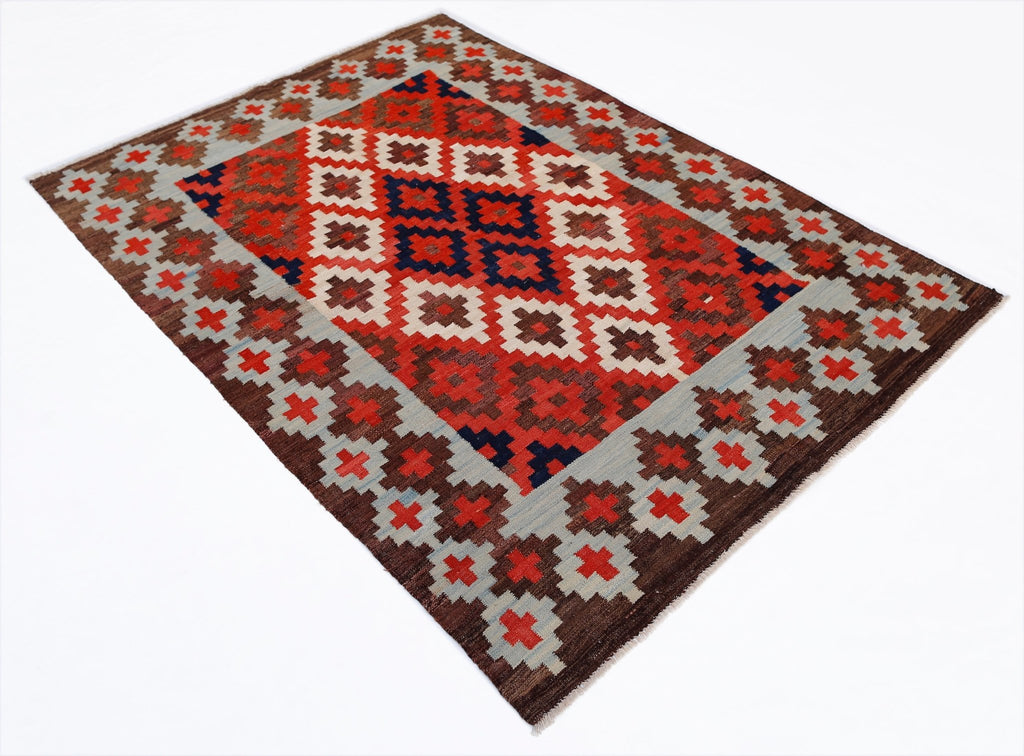 Handmade Afghan Maimana Kilim | 198 x 142 cm | 6'6" x 4'8" - Najaf Rugs & Textile