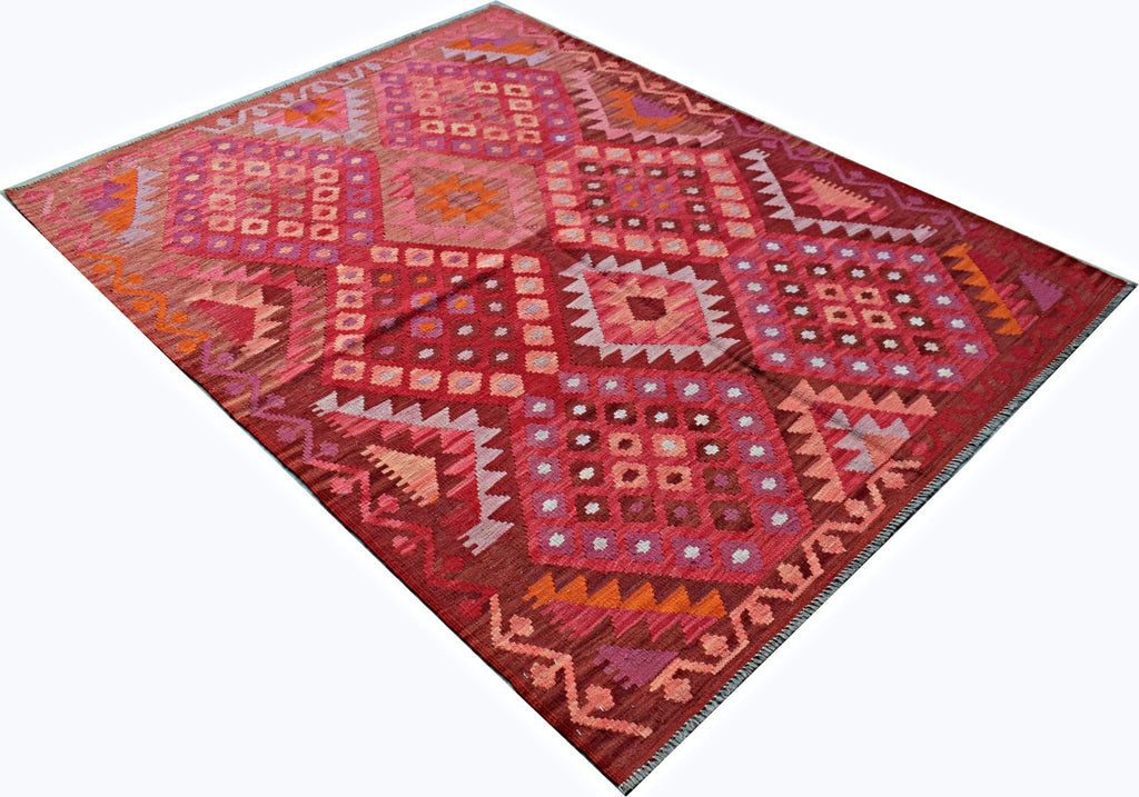 Handmade Afghan Maimana Kilim | 198 x 151 cm | 6'6" x 5' - Najaf Rugs & Textile
