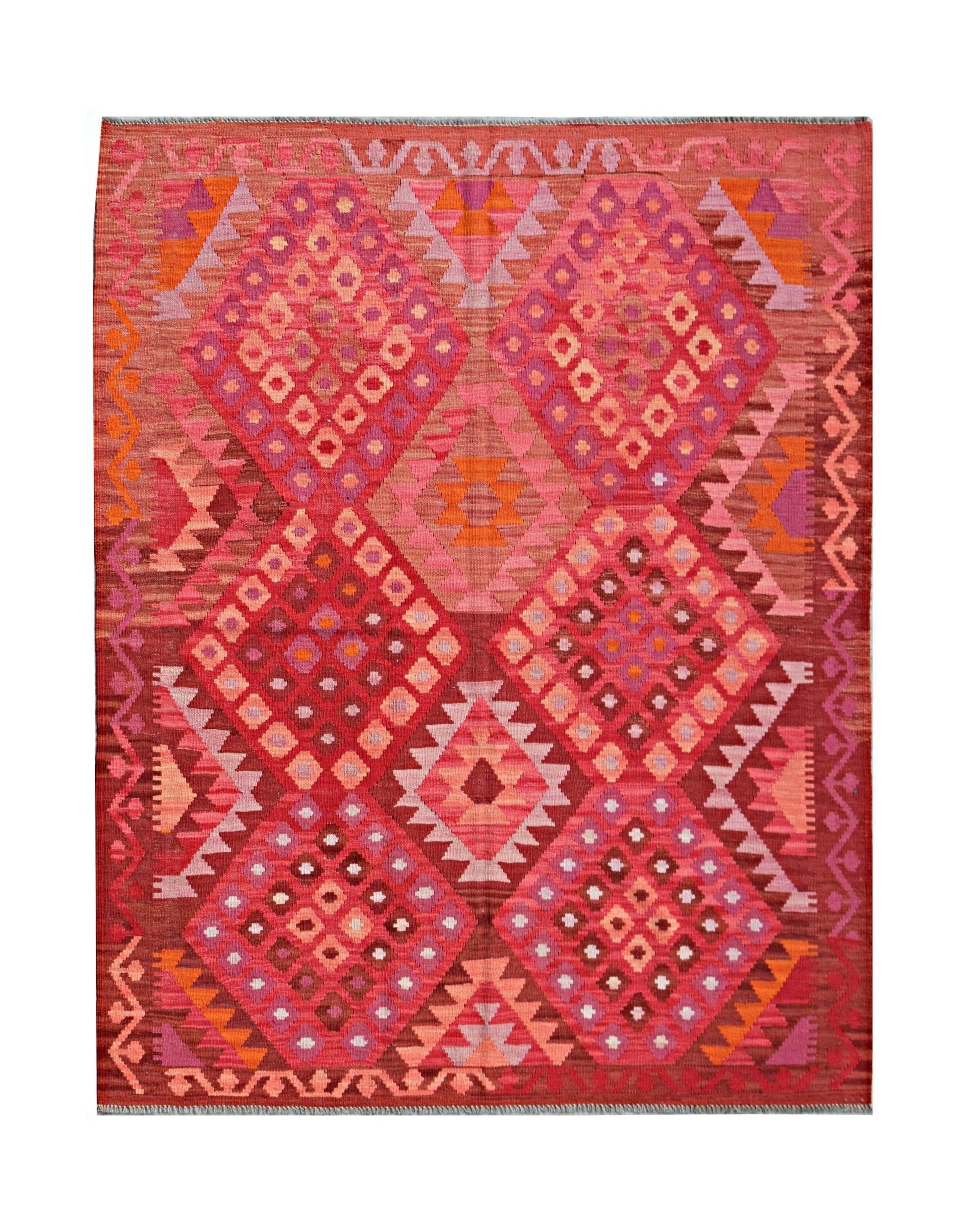 Handmade Afghan Maimana Kilim | 198 x 151 cm | 6'6" x 5' - Najaf Rugs & Textile