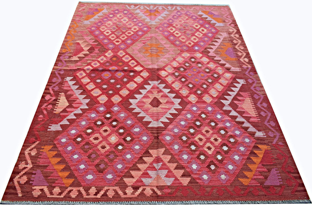 Handmade Afghan Maimana Kilim | 198 x 151 cm | 6'6" x 5' - Najaf Rugs & Textile