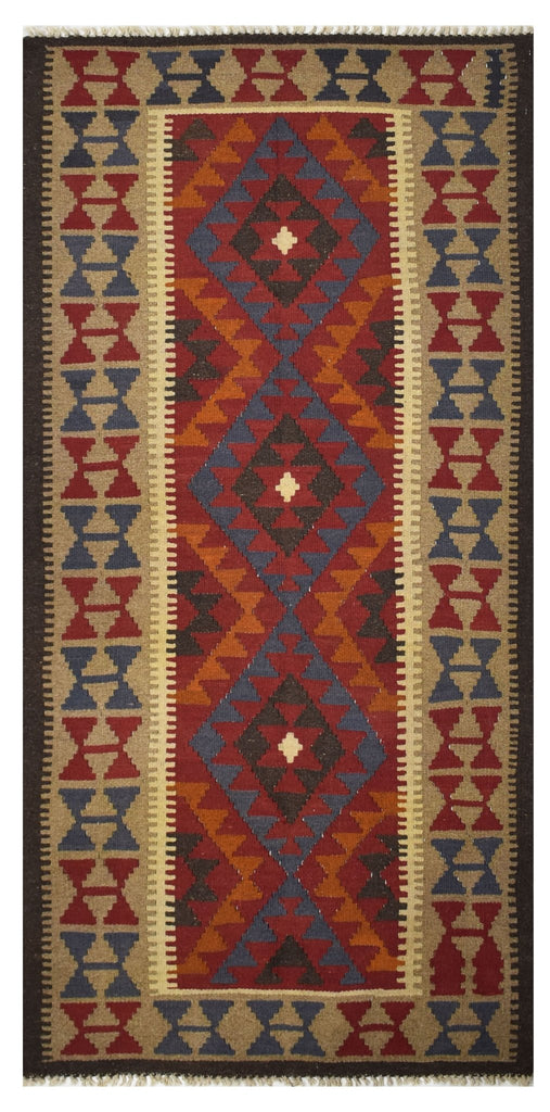 Handmade Afghan Maimana Kilim | 198 x 97 cm | 6'4" x 3'1" - Najaf Rugs & Textile