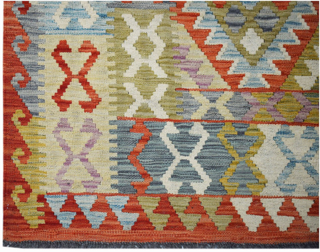 Handmade Afghan Maimana Kilim | 199 x 153 cm | 6'6" x 5' - Najaf Rugs & Textile