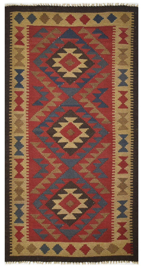 Handmade Afghan Maimana Kilim | 200 x 101 cm | 6'5" x 3'3" - Najaf Rugs & Textile