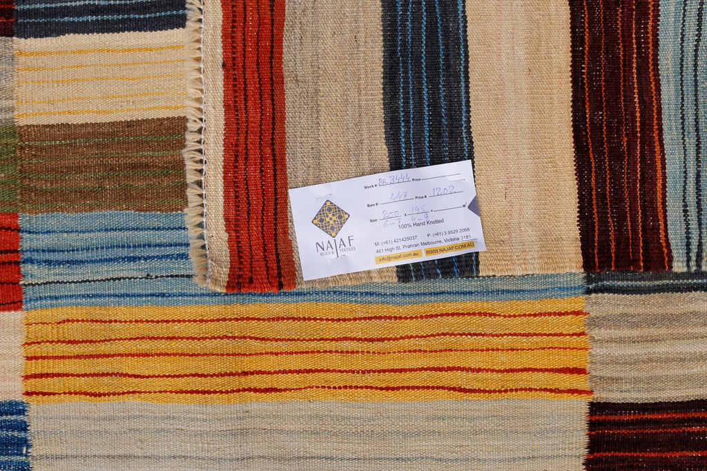 Handmade Afghan Maimana Kilim | 200 x 145 cm | 6'7" x 4'9" - Najaf Rugs & Textile