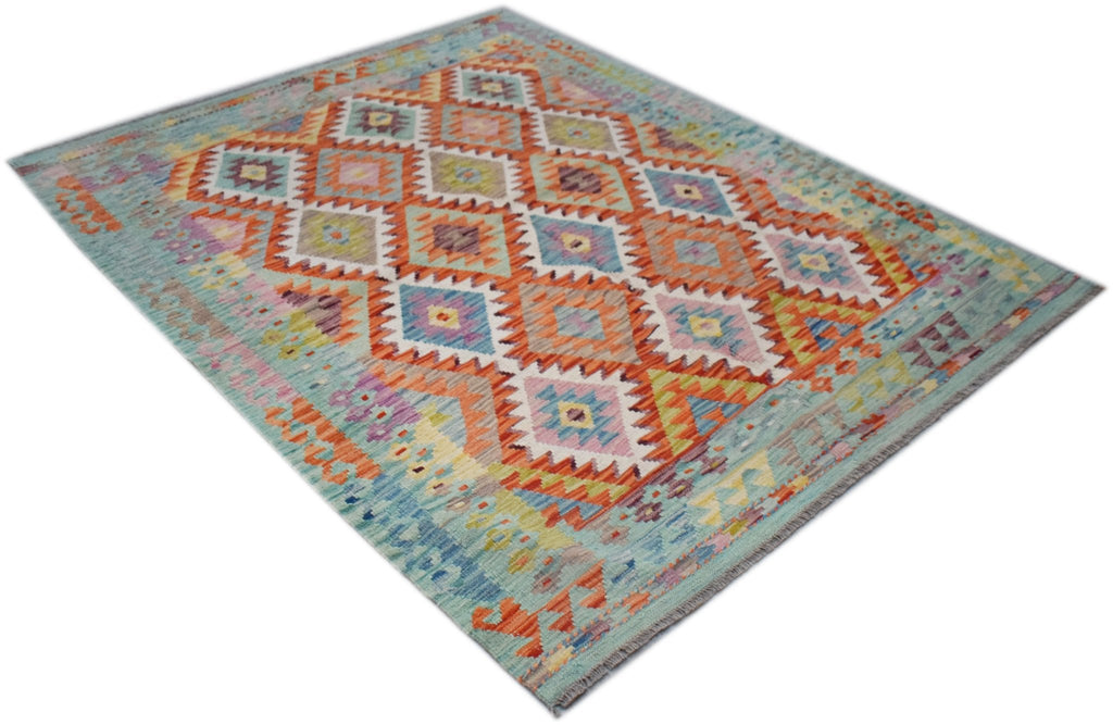 Handmade Afghan Maimana Kilim | 200 x 157 cm | 6'7" x 5'2" - Najaf Rugs & Textile