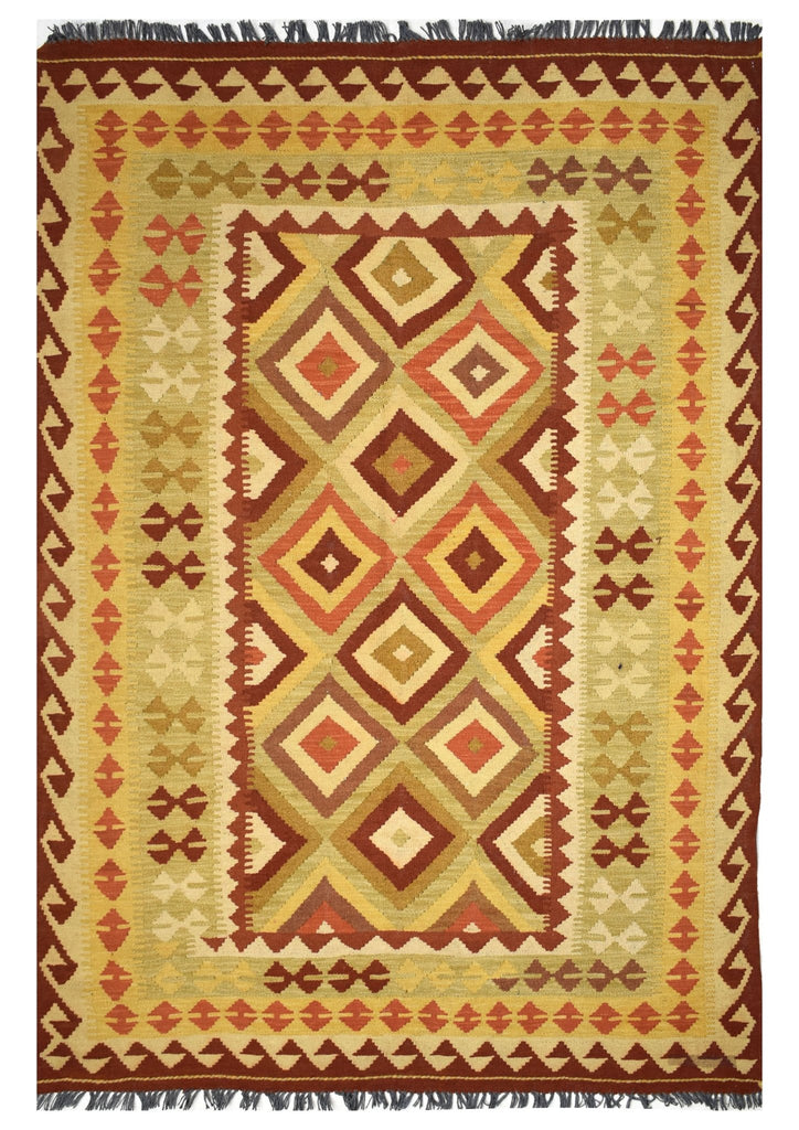 Handmade Afghan Maimana Kilim | 201 x 148 cm | 6'5" x 4'7" - Najaf Rugs & Textile