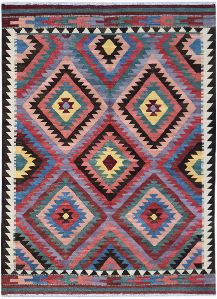 Handmade Afghan Maimana Kilim | 202 x 152 cm | 6'7" x 5' - Najaf Rugs & Textile