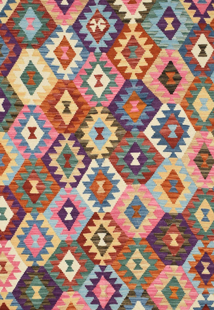 Handmade Afghan Maimana Kilim | 202 x 156 cm | 6'6" x 5'11" - Najaf Rugs & Textile