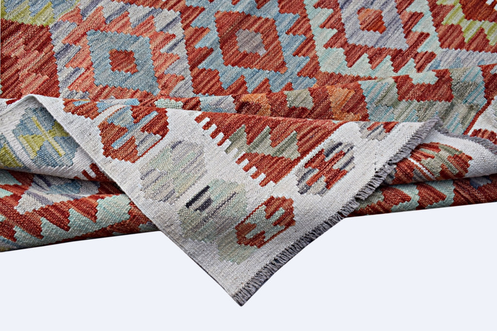Handmade Afghan Maimana Kilim | 203 x 160 cm | 6'8" x 5'3" - Najaf Rugs & Textile