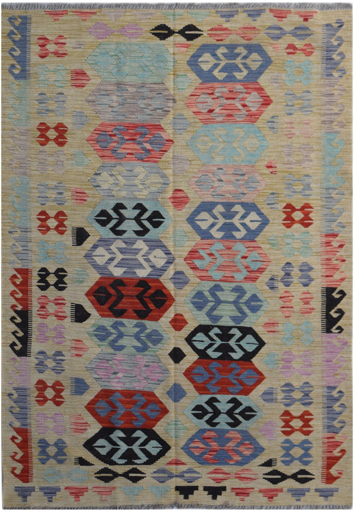 Handmade Afghan Maimana Kilim | 205 x 145 cm | 6'9" x 4'9" - Najaf Rugs & Textile