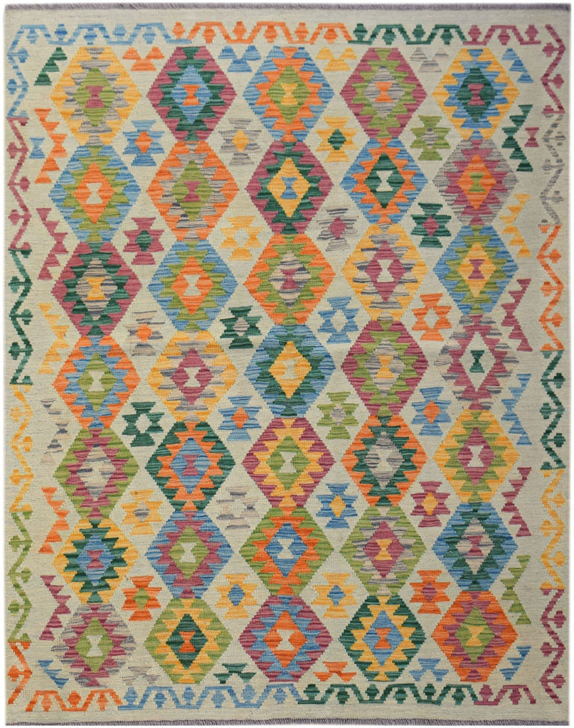 Handmade Afghan Maimana Kilim | 205 x 162 cm | 6'9" x 5'4" - Najaf Rugs & Textile