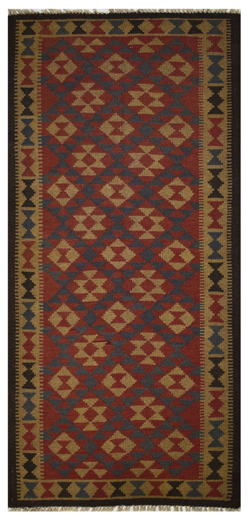 Handmade Afghan Maimana Kilim | 206 x 102 cm | 6'7" x 3'3" - Najaf Rugs & Textile