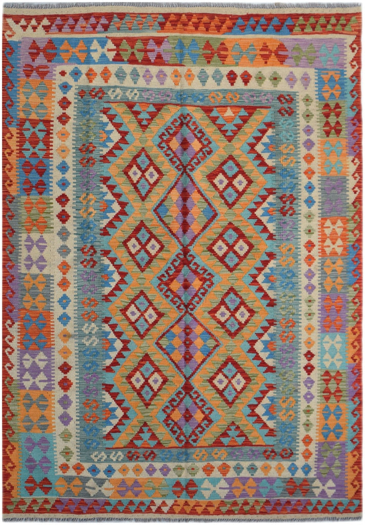 Handmade Afghan Maimana Kilim | 230 x 169 cm | 7'7" x 5'7" - Najaf Rugs & Textile